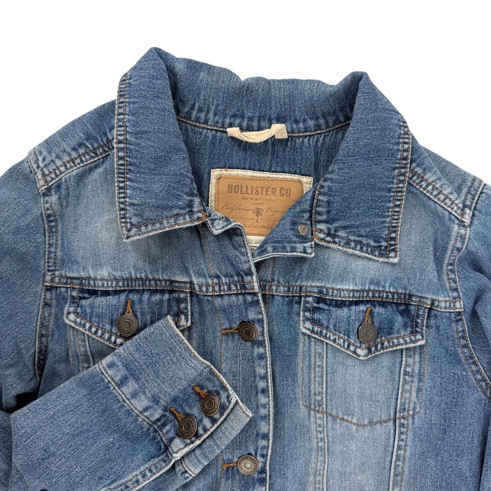Vintage Hollister Denim‎ Jean Jacket Button Front Juniors Size Large Hong Kong